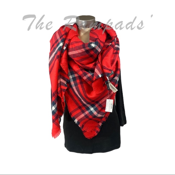 NWT Ann Taylor Plaid Pattern Winter Scarf - Picture 2 of 8